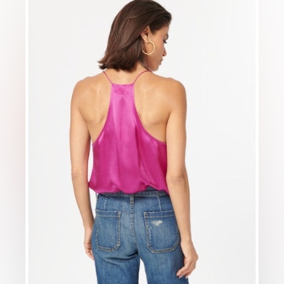 CAMI NYC Racer Charmeuse Cami in Magneta sz L 175$ - Picture 2 of 7